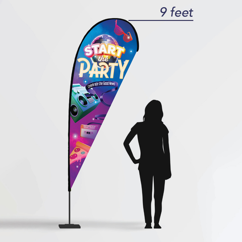 Start the Party VBS Teardrop Banner with Stand