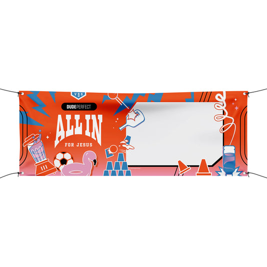 Outdoor Banner (3 ft × 8 ft) - Dude Perfect VBS 27 ALL IN!