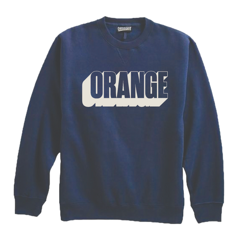"Orange" Crewneck Sweatshirt - Navy Blue