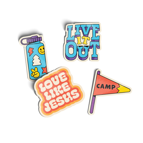 Live It Out VBS Vinyl Sticker Set (Set of 12) - 48 stickers included