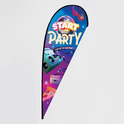 Start the Party VBS Teardrop Banner without Stand