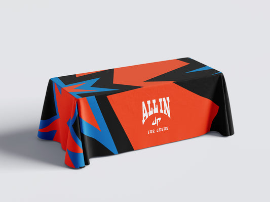 Tablecloth (90 in × 132 in) - Dude Perfect VBS 27 ALL IN!