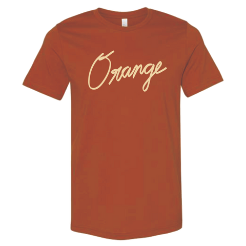 Orange Script T-Shirt